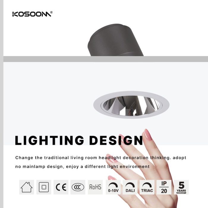 Lámpara empotrada LED RMI-55 6W Temperatura de color personalizable Ángulo de haz ajustable 17°/24°/36° 480LM-Kosoom-Downlight LED
