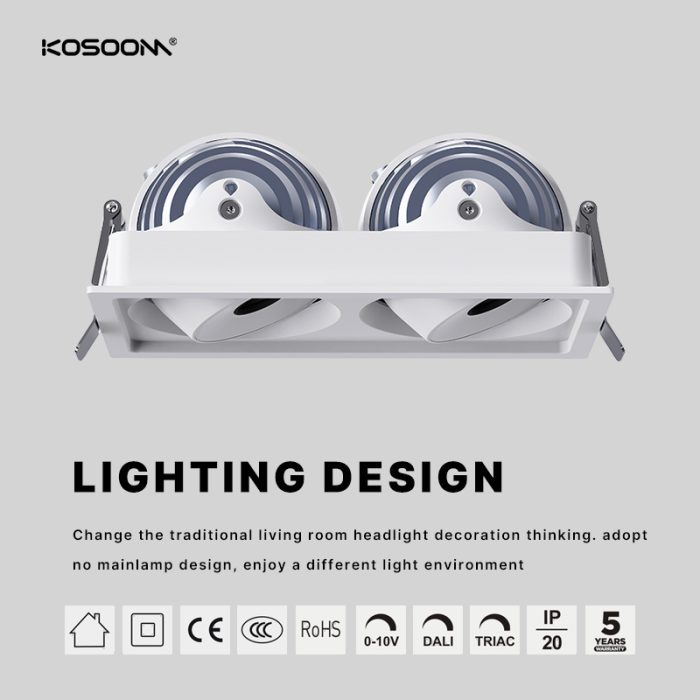 Focos empotrables LED de alta calidad CRI 80+ personalizados Diseño único de satélite Ángulo de haz 120° 12*2W 900*2LM STKS2D12-Kosoom-Focos LED