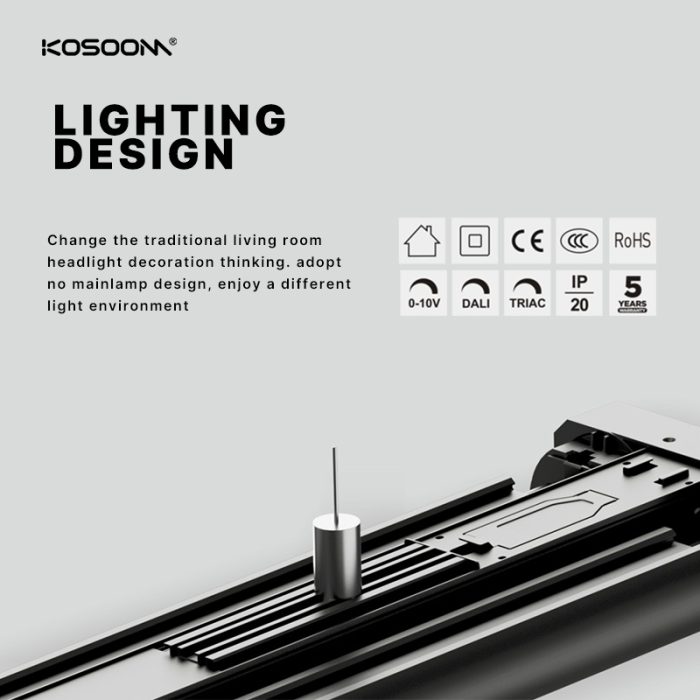 Ilumina tu mundo Iluminación lineal LED 580mm Modelo Simple Simple Offset 15W 1700LM SL992B-15W- KOSOOM-Lámpara Lineal LED