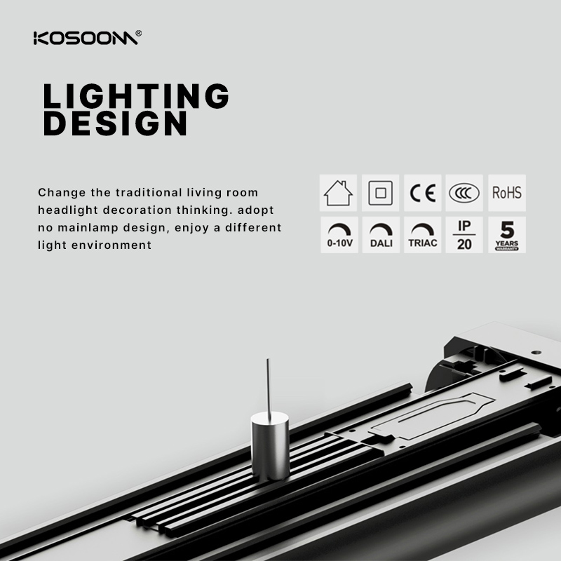 Accesorios 2m Cuerda Colgante Accesorios bolsa-2 tiras Para Iluminación Lineal LED SL992S-AS2000- KOSOOM-Accesorios