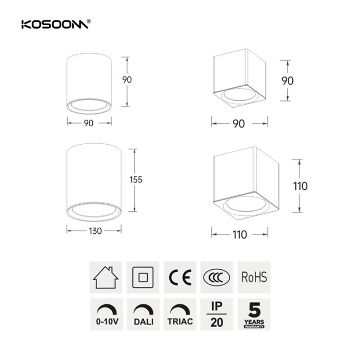 40W 3200LM Downlight Foco LED Personalizable Ángulo del haz 60° Opal Bridgelux V13C MSC119340 -KOSOOM-Downlight LED