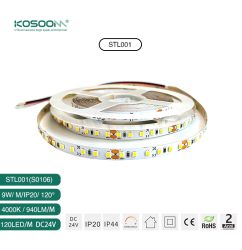 120leds/m Ilumina tu Espacio con Tira LED 4000K 960 lm/m 9w/m DC24V 120˚ CRI≥80 UGR≤19 STL001-S0106- Kosoom-Tiras LED